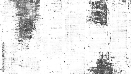 Newspaper Grunge black and white. Newspaper paper grunge vintage old aged texture background. Newspaper with old grunge vintage unreadable paper texture background. 