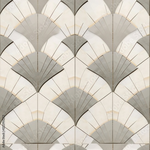 Fan geometric tile pattern architecture arched art.
