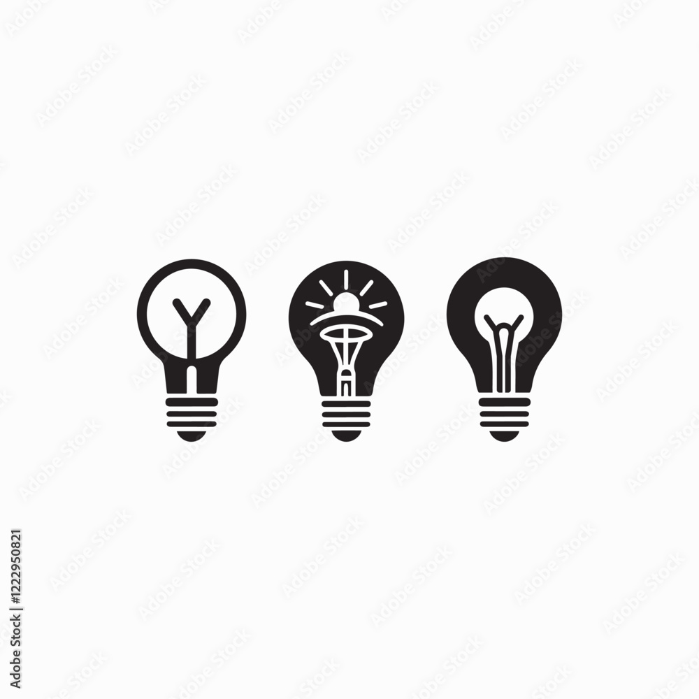 Bulb Icon set Vector Art fully editable vector Template Bulb Icon set Vector Art fully editable vector Template