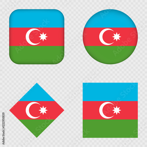 Free Download Azerbaijan Flag Icons Pack. Vector illustration. - GFXLoad
