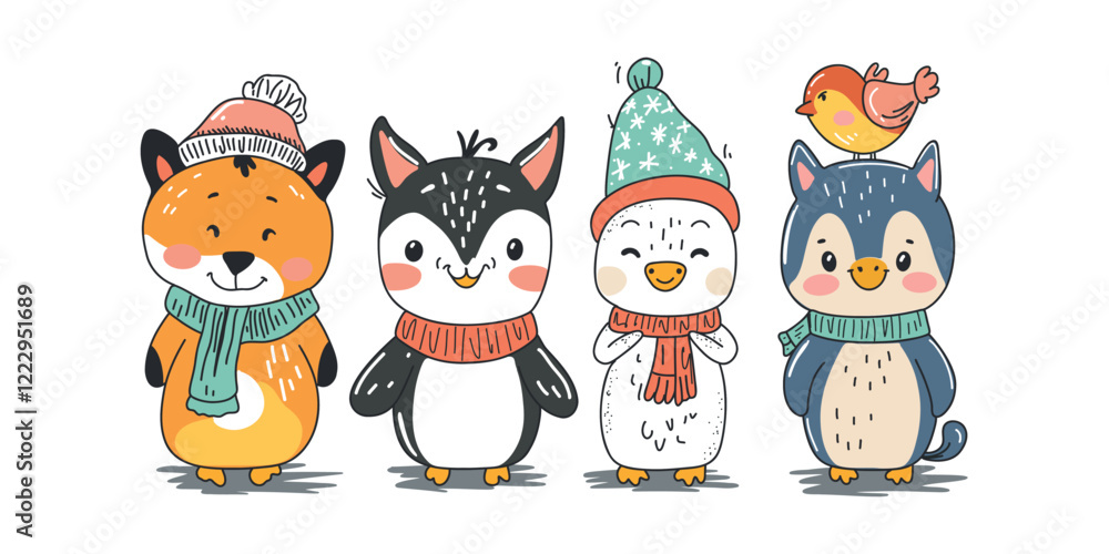 Smiling animals set for children Smiling animals set for children