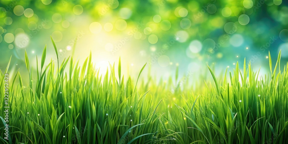 Lush green grass swaying in gentle spring breeze, scenery, fresh spring Lush green grass swaying in gentle spring breeze, scenery, fresh spring