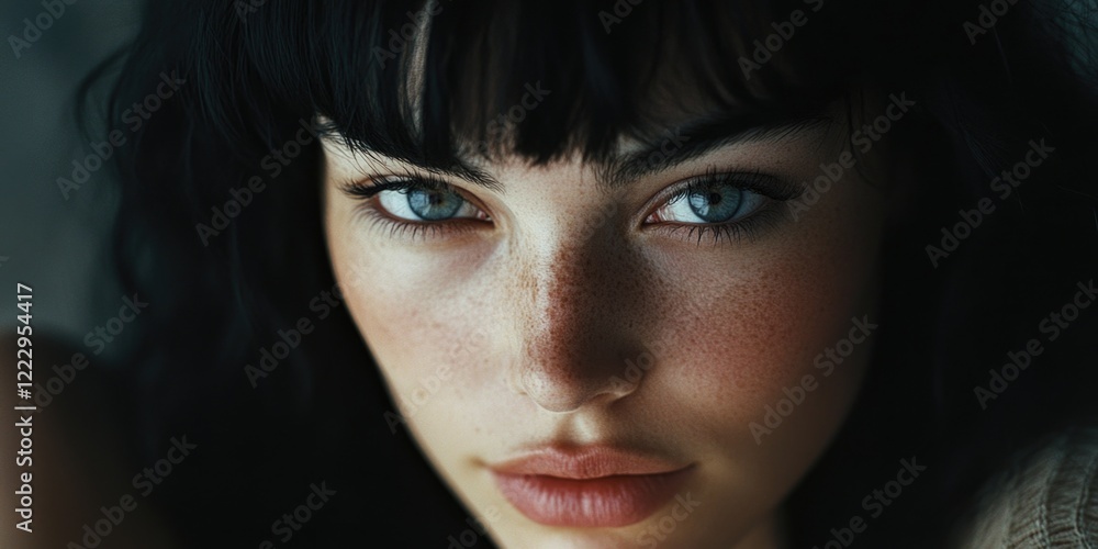 Fototapeta premium Woman with blue eyes