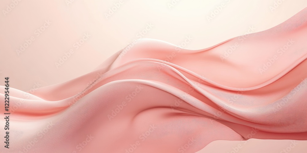 Fototapeta premium Elegant flowing pink abstract wave design with depth featuring ample copy space for your text or branding needs