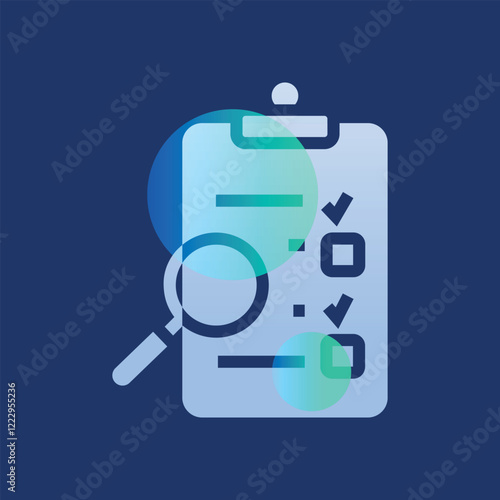 Background check glassmorphism illustration