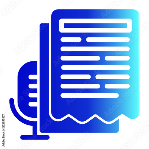 Text and Mic Icon With Trendy Solid Gradient Style