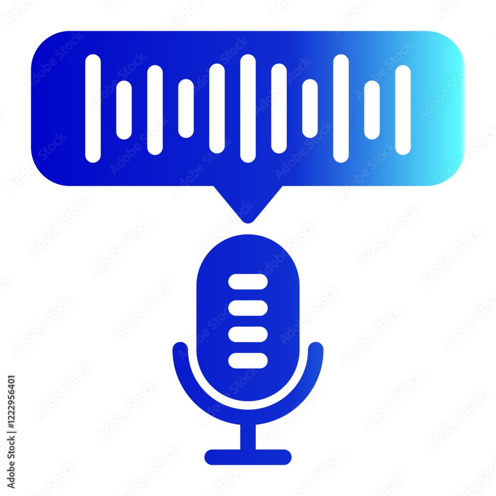 Audio Icon With Trendy Solid Gradient Style Audio Icon With Trendy Solid Gradient Style