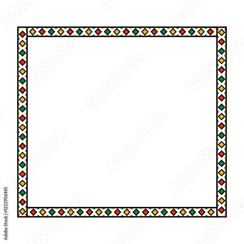 Black History Month Multicolored Square Frame Border photo