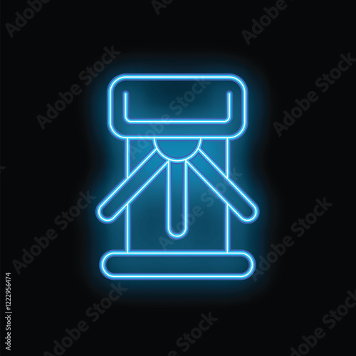 Glowing neon line turnstile icon isolated on black background. Concept of access control and entrance protection. Vector illustration