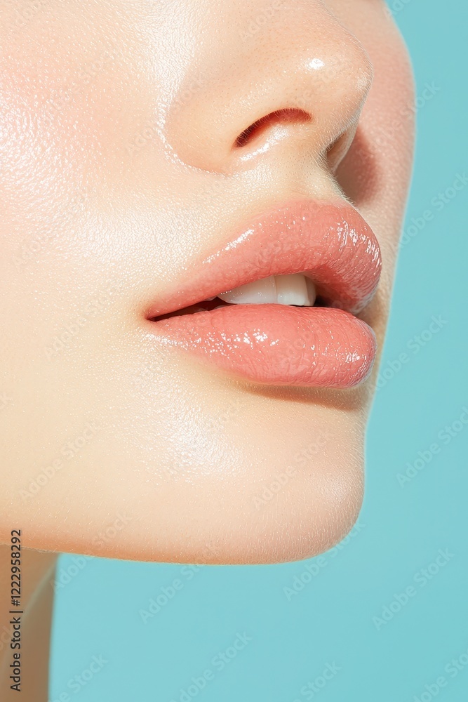 Cheek close-up showcasing subtle skin texture and imperfections Cheek close-up showcasing subtle skin texture and imperfections