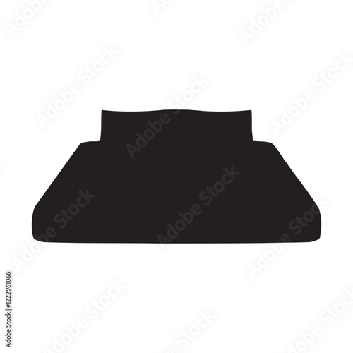 Floor Bed Silhouette Vector Illustration