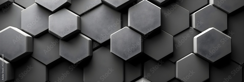 A background of monochrome hexagons forming a seamless, modern pattern. A background of monochrome hexagons forming a seamless, modern pattern.