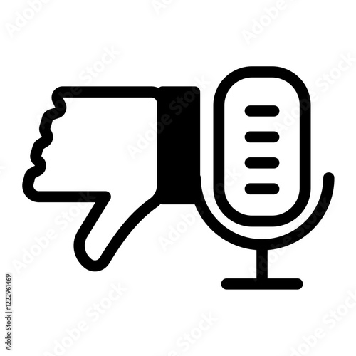 Dislike Icon With Trendy Mixed Style (Line and Glyph)