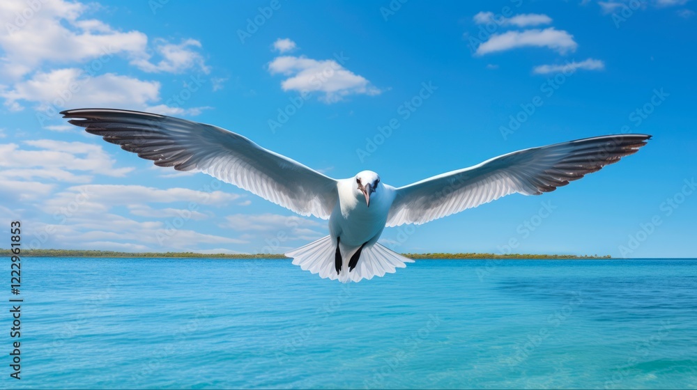 Incredible Bonapartes Gull Flying High in the Clear Blue Skies Above the Atlantic Ocean - A Stunning Wildlife Image Incredible Bonapartes Gull Flying High in the Clear Blue Skies Above the Atlantic Ocean - A Stunning Wildlife Image