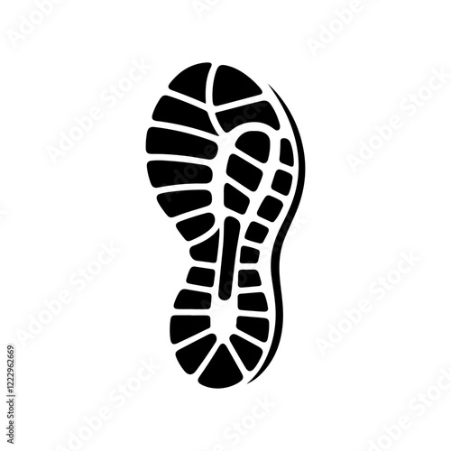 Running shoe print logo icon vector illustration design on white background.
