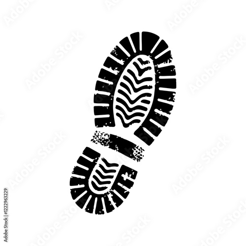 Single boot footprint icon silhouette vector illustration design on white background.