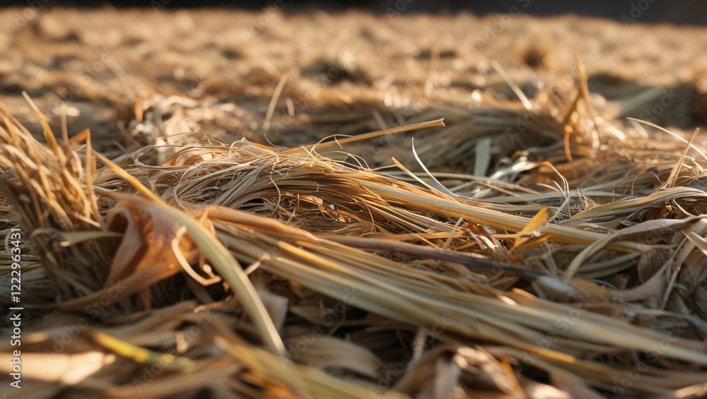 Close-Up Hay-Covered Ground with Detailed Straw Fibers
Close-Up Hay-Covered Ground with Detailed Straw Fibers