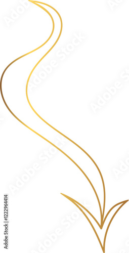 
The gold gradient arrow features sharp points and smooth curves, exuding a sense of elegance and direction. Perfect for modern branding, logo concepts, or abstract art projects that require a touch 