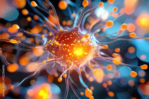 a detailed illustration of cellular structure under a microscope, emphasizing the beauty of biology and the complexity of life