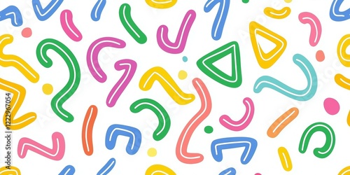 Colorful pattern of shapes and lines with the numbers 2, 3, 4, 5, 6, 7, 8, 9