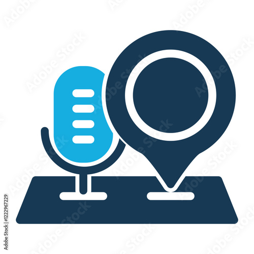 Location Icon With Trendy Duo Tone Style