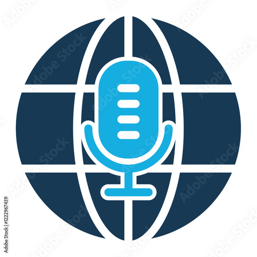 Global Icon With Trendy Duo Tone Style