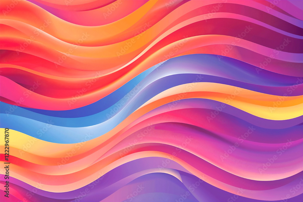 Abstract waves of vibrant colors blending from warm to cool tones in a flowing, seamless pattern. Abstract waves of vibrant colors blending from warm to cool tones in a flowing, seamless pattern.