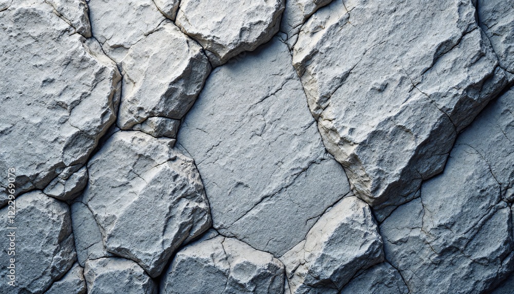 Fototapeta premium This high-resolution image showcases a detailed close-up view of a rough, textured stone wall