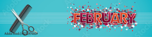 Flying Hearts February Scissors Comb Cyan Header