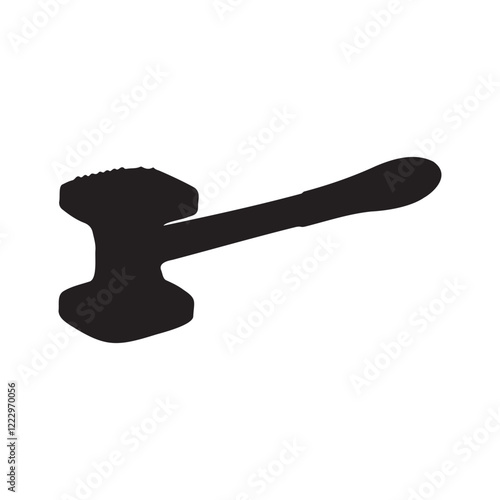 Heavy Duty Meat Tenderizer Silhouette Vector Illustration