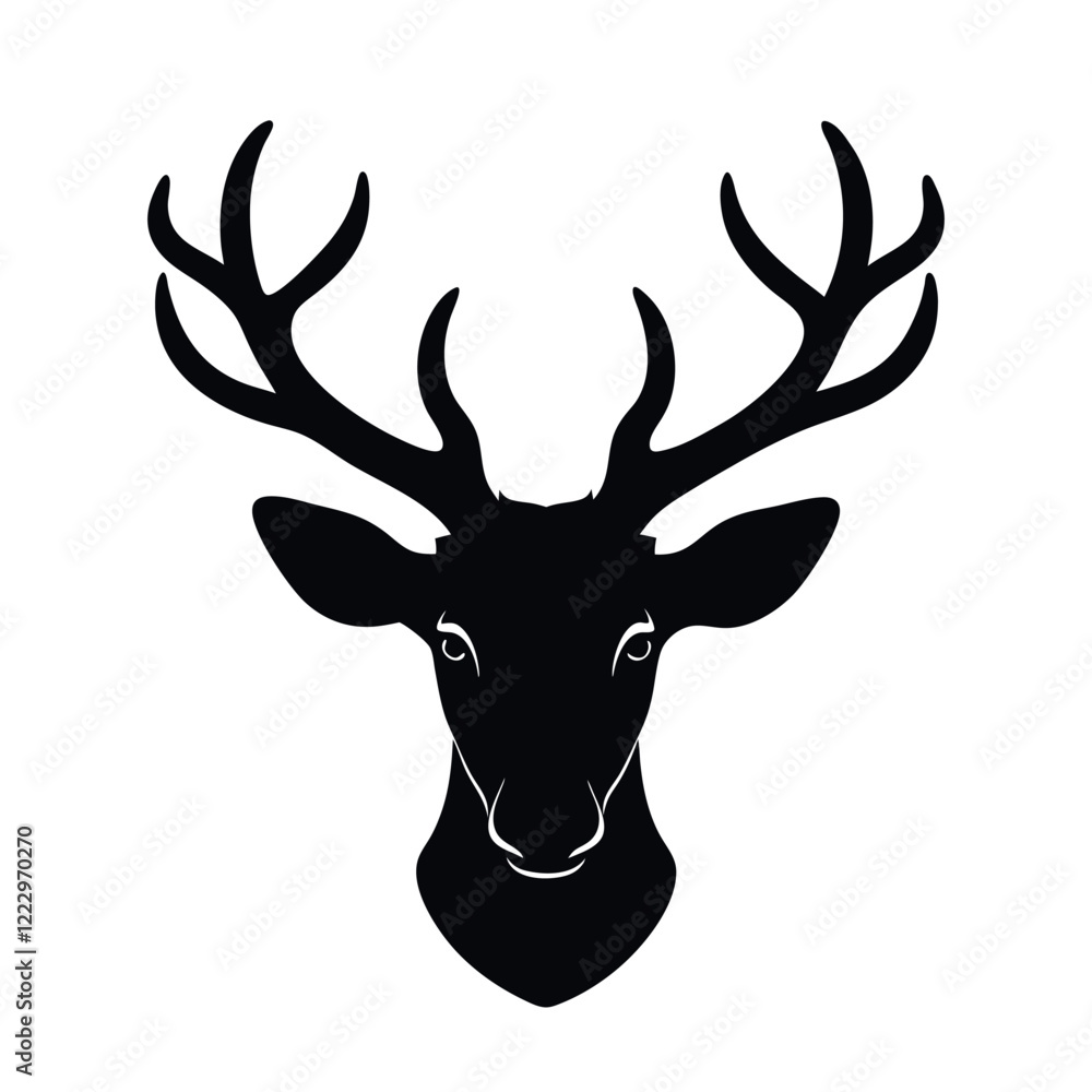 Deer head portrait vector. Perfect for graphics. Deer head art vector illustration isolated on white background Deer head portrait vector. Perfect for graphics. Deer head art vector illustration isolated on white background