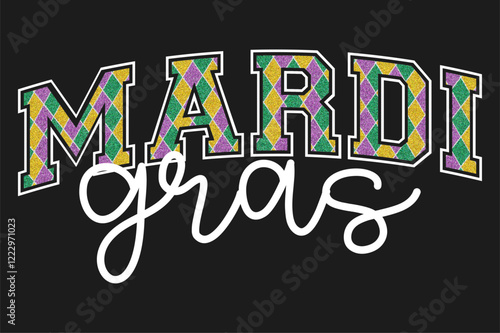 Glitter Mardi Gras T-shirt Design