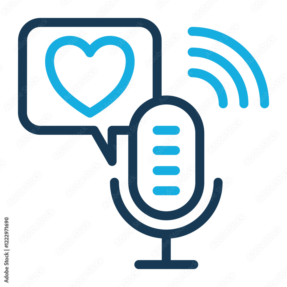 Love Icon with Trendy Line Color Style Love Icon with Trendy Line Color Style