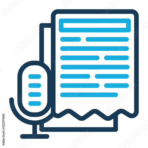 Text Icon with Trendy Line Color Style