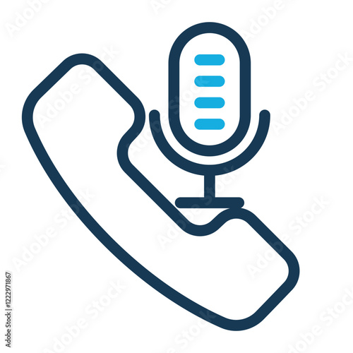 Phone  Icon with Trendy Line Color Style