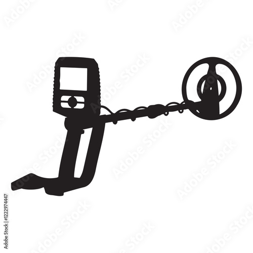 Metal Detector Silhouette Vector Illustration