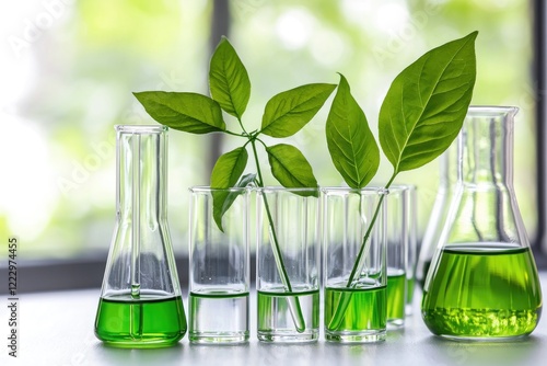 Science lab environment with diverse researchers collaborating on renewable energy solutions, neutral background