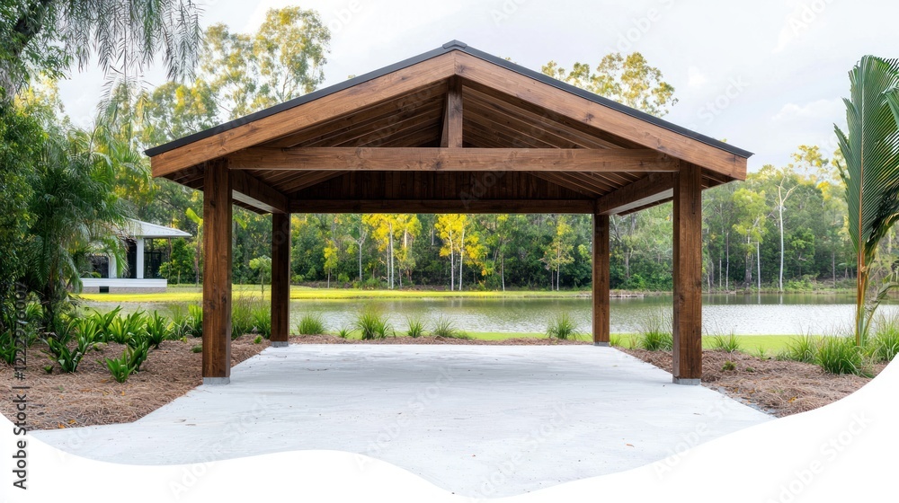 Rustic Wooden Gazebo by the Lake Rustic Wooden Gazebo by the Lake