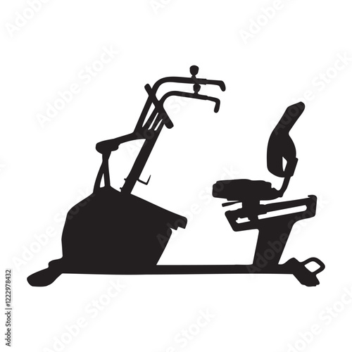 Elliptical Cross Training Machine Silhouette Vector Illustration