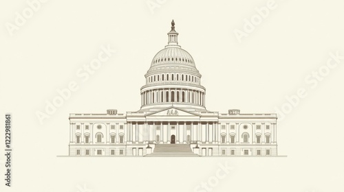 Simple line drawing of the US Capitol building.