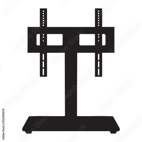 Universal Swivel TV Stand Silhouette Vector Illustration