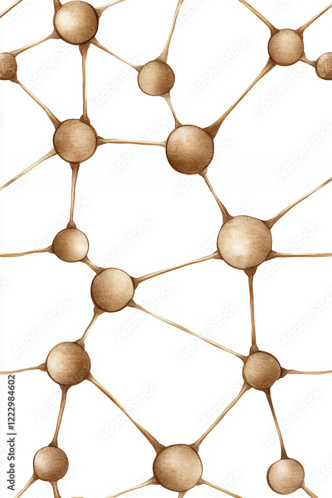 Fototapeta premium Intricate illustration of interconnected nodes forming a decorative network pattern representing connectivity and structure