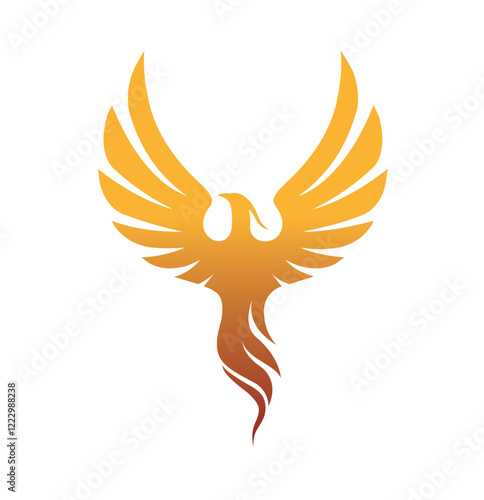 Creative Phoenix Logo Inferno Eagle Wings Vector Rising Flying Flames Symbol Design Illustration 