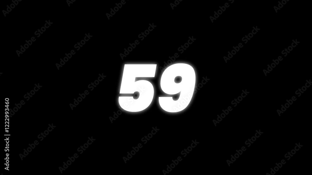 Animated number 59 in full HD resolution. Five different style with transparent background Animated number 59 in full HD resolution. Five different style with transparent background