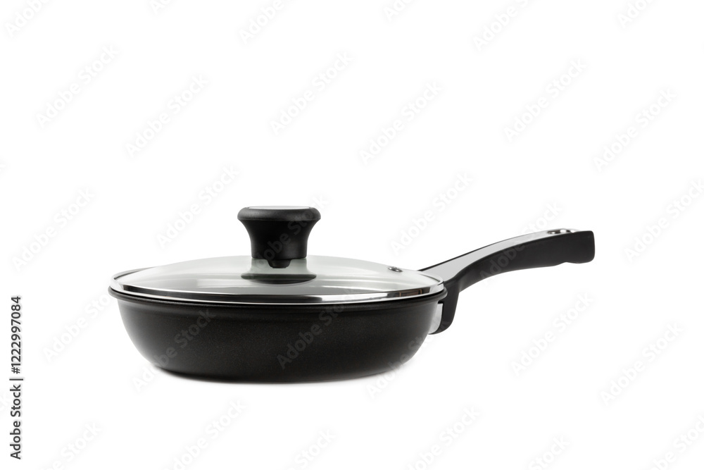 Frying pan with non-stick coating isolated on white background. Fry pan for cooking. Modern kitchen utensils. Cooking concept. Mockup Frying pan with non-stick coating isolated on white background. Fry pan for cooking. Modern kitchen utensils. Cooking concept. Mockup