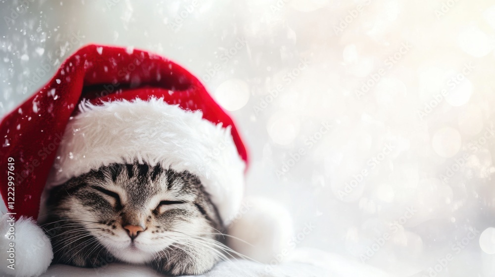 Santa hat with creative uses. Featuring various objects or animals wearing Santa hats in a fun and festive manner. Highlighting the playful and holiday spirit.