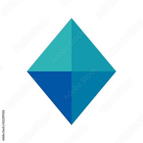 triangle shape,blue diamond isolate