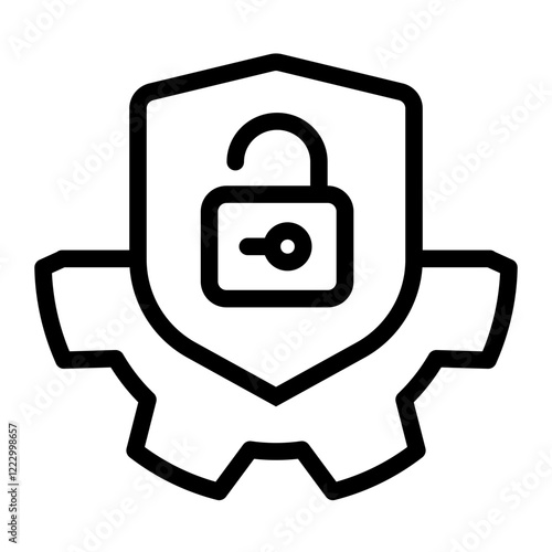 Security Setting Icon with Trendy Line Style