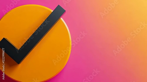 Vibrant Check Mark Icon on Gradient Background for Positive Feedback
