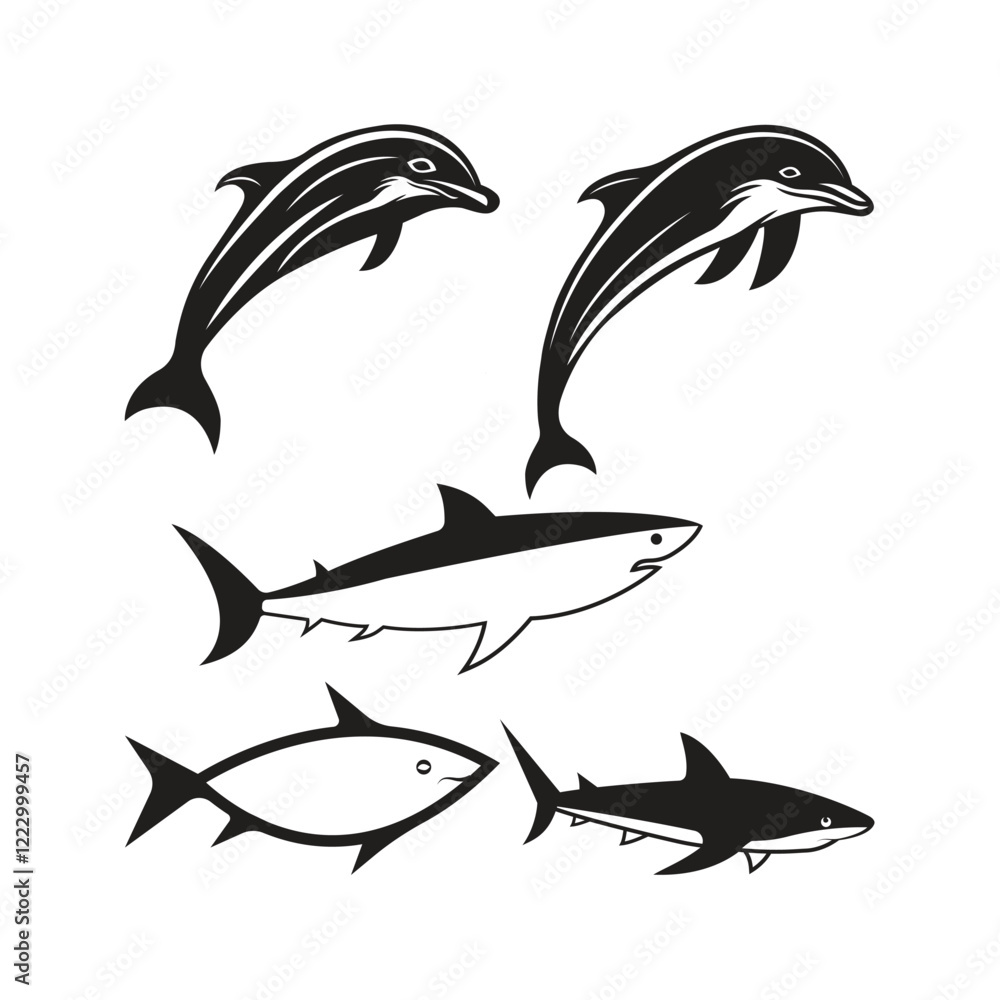 Naklejka premium doliphin shark